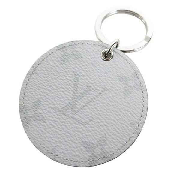 Auth LOUIS VUITTON モノグラム Porte Cles Round Key Ring Light gray - Picture 2 of 8